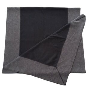 Nina Leonard‎ Dress Oversized Large Wool Black Gray Scarf Poncho Wrap Shawl